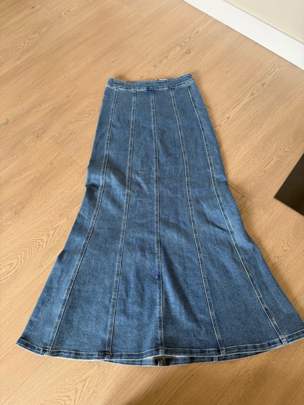 SHOW‎ ME YOUR MUMU baton rouge skirt in blue indigo size small midi denim - Picture 2 of 9